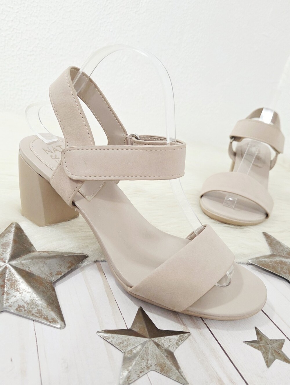 Naturalizer Nxtgen Gen-Trace Block Heel Sandal taupe faux leather women's size 9